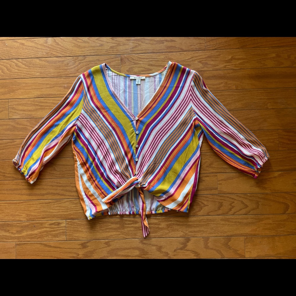 Miami 3/4 sleeve multi color top size medium
